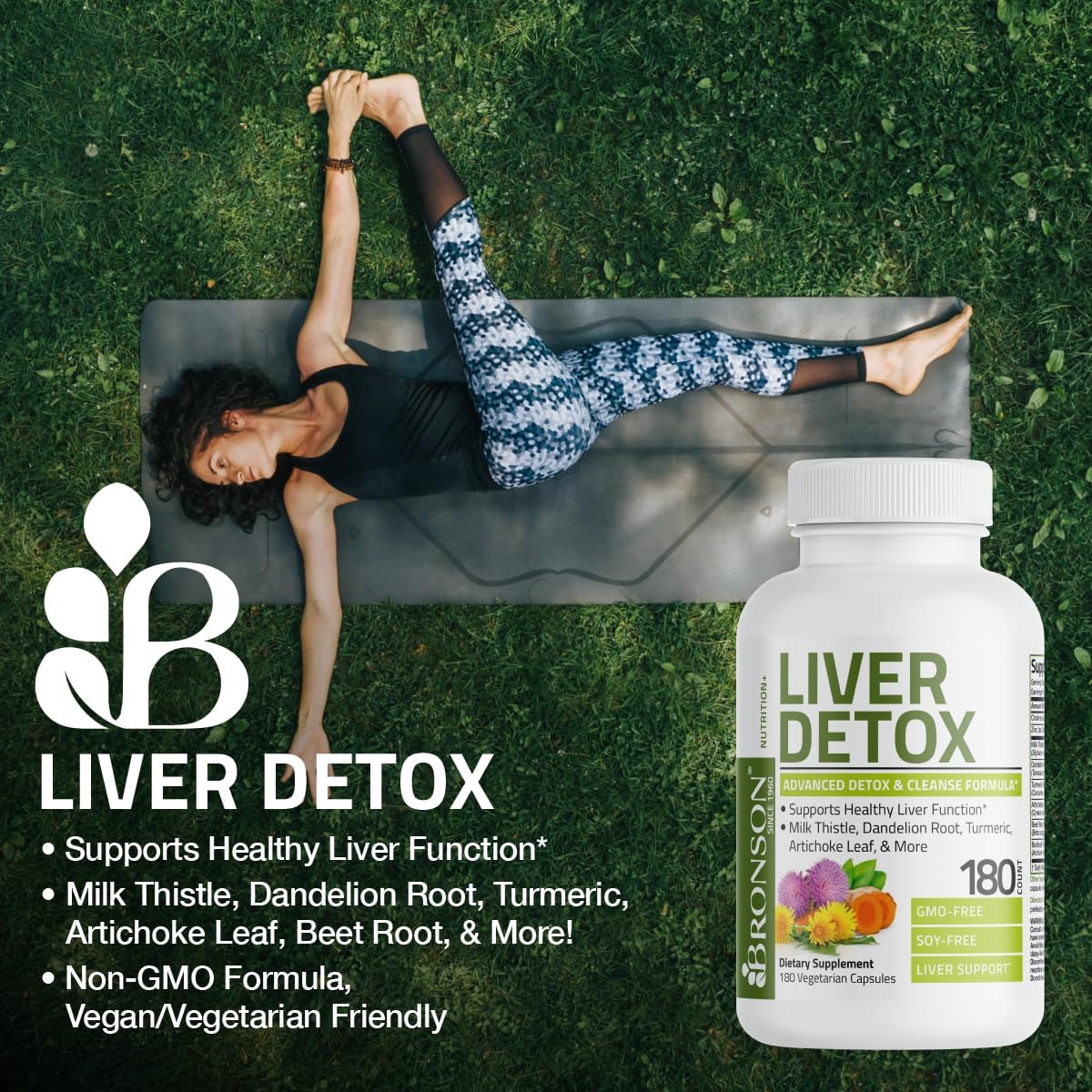 Liver Detox Advanced Detox & Cleansing Formula Supports Health Liver Function with Milk Thistle, Dandelion Root, Turmeric, Artichoke Leaf & More, Non-Gmo, 60 Vegetarian Capsules