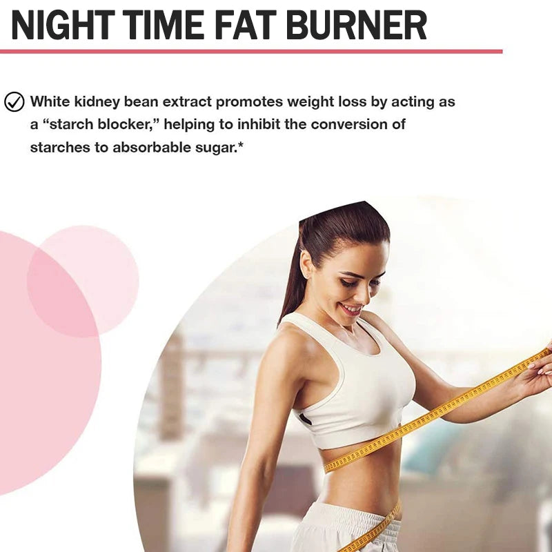 Night Time Fat Burner Supplement to Reduce Belly Fat - Helps Metabolic Cleansing, Sleep Aid Appetite Suppressant & Fat Burner